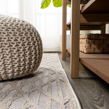 Ararat High-low Pile Moroccan Diamond Modern Indoor/outdoor Area Rug